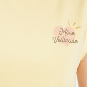 t shirt manches courtes jaune clair femme T-shirt manches courtes jaune clair femme