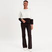 Pantalon bootcut &agrave; pont noir femme