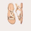 Sandales plates avec brides couleur or femme
