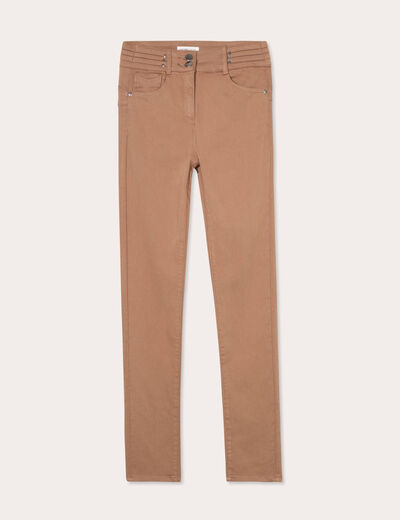 Pantalon skinny push up marron femme