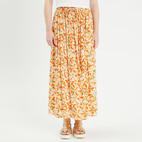 Jupe longue évasée blanc femme
