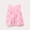 Blouse sans manches nouée rose femme