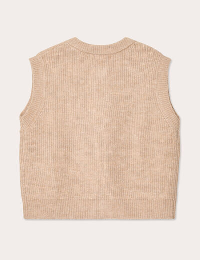 Gilet sans manches beige femme