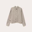 Chemise droite courte en coton noir femme