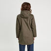 Parka réversible à capuche vert kaki femme