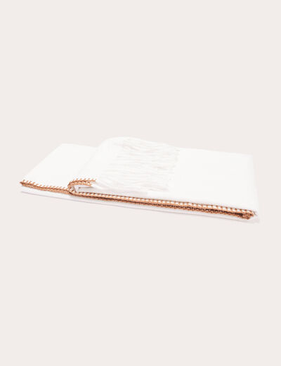 Écharpe avec franges sable femme