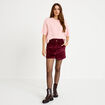 Short large en velours bordeaux femme