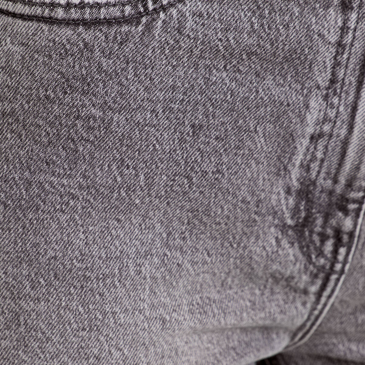Jeans droit taille haute denim gris femme