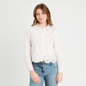 chemise avec broderie ecru femme Chemise avec broderie ecru femme