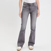 Jean flare taille basse denim gris femme