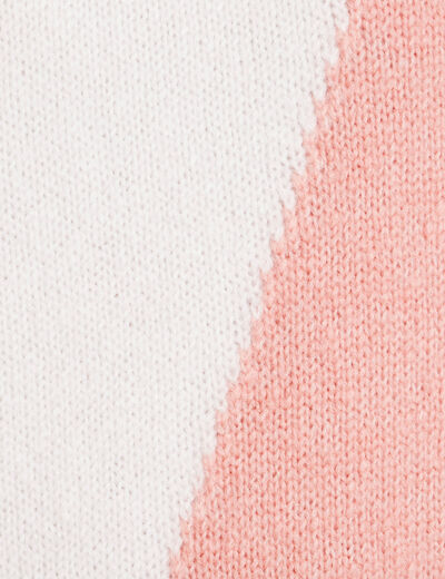 Pull manches longues col rond multicolore femme