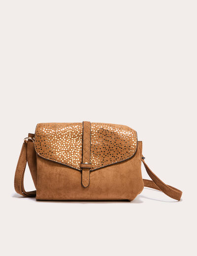 sac aspect daim camel femme