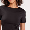T-shirt effet seconde peau noir femme