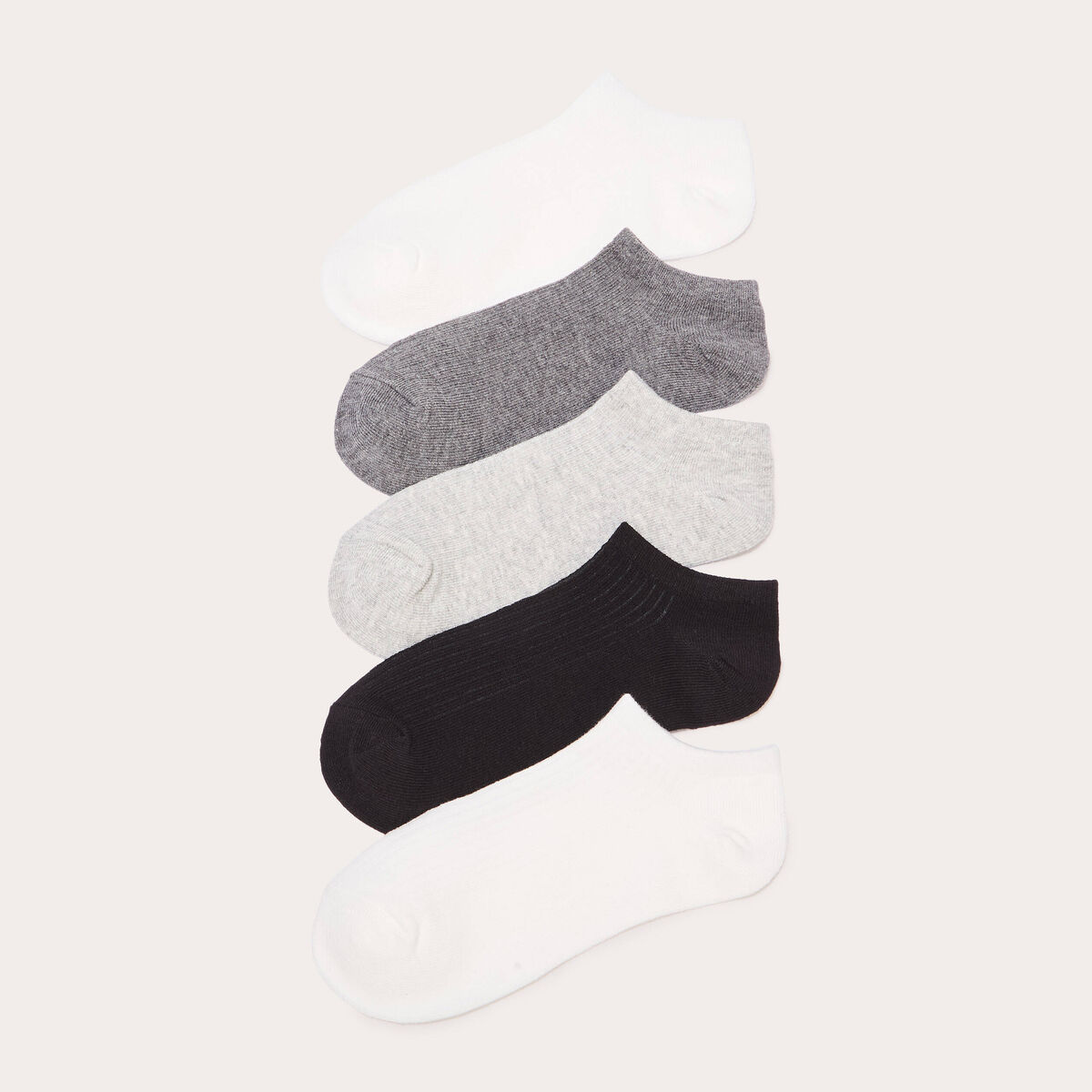 Lot de 5 paires de chaussettes ecru femme
