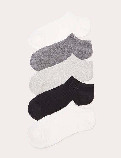 Lot de 5 paires de chaussettes ecru femme