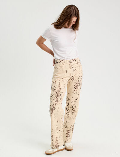 Pantalon droit marron fonc&eacute; femme