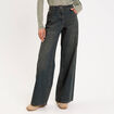 Jean wide leg taille standard bleu gris femme