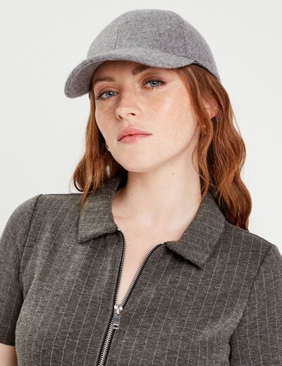 Robe droite zippée gris foncé femme
