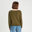 Pull col bateau vert kaki femme