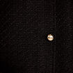Veste tweed cintr&eacute;e cropped col mao noir femme
