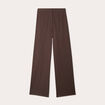 Pantalon jambe large marron chocolat femme