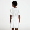 Robe droite courte col v manches courtes blanc femme
