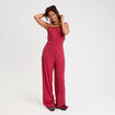 Combinaison large longue stretch rouge fonc&eacute; femme
