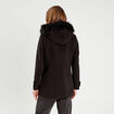 Manteau droit avec capuche noir femme
