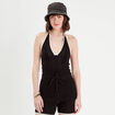 Débardeur cropped crochet noir femme