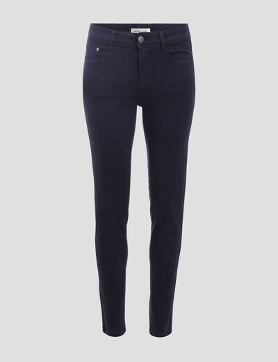 Jeans slim 5 poches bleu marine femme