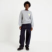 Pull oversize col rond manches longues gris clair femme