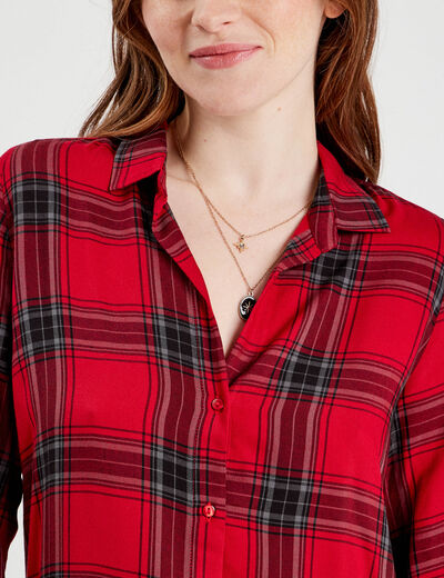 Chemise manches longues rouge femme