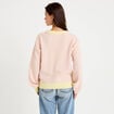 Pull ample col rond manches longues rose clair femme