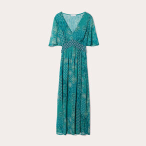 robe longue evasee vert femme Robe longue évasée vert femme
