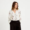 Blouse col chemise manches longues blanc femme