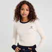 T-shirt cropped 2-en-1 ecru femme