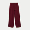 Pantalon large ceinture bijou bordeaux femme