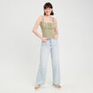 Bustier avec coques vert kaki femme