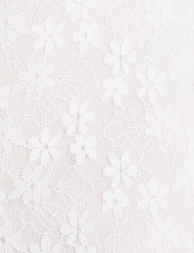Pantalon dentelle large blanc femme