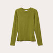 T-shirt manches longues cintré vert foncé femme