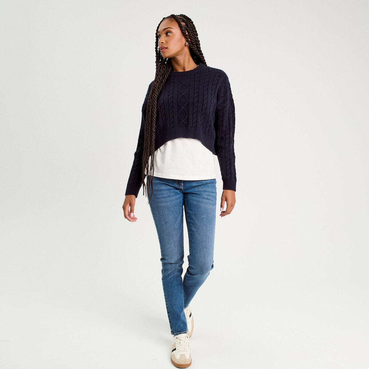 Jeans slim 5 poches denim stone femme