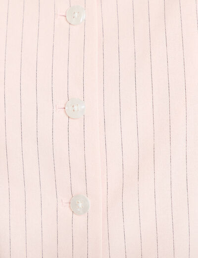 Gilet ajust&eacute; col v bretelles fines rose femme