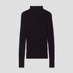 Pull col roulé côtelé noir femme