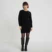 Robe pull d&eacute;tails de boutons noir femme