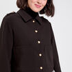 Veste droite courte col classique noir femme