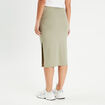 Jupe midi moulante vert kaki femme