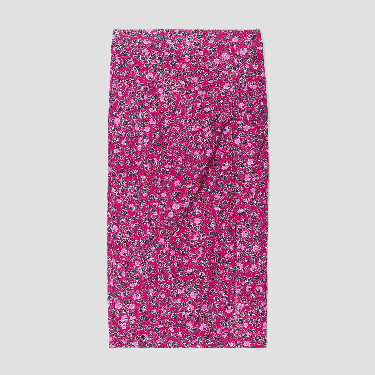 Jupe moulante drapée rouge femme