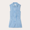Combishort flare en jean denim bleach femme