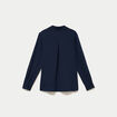 Blouse droite manches longues bleu marine femme