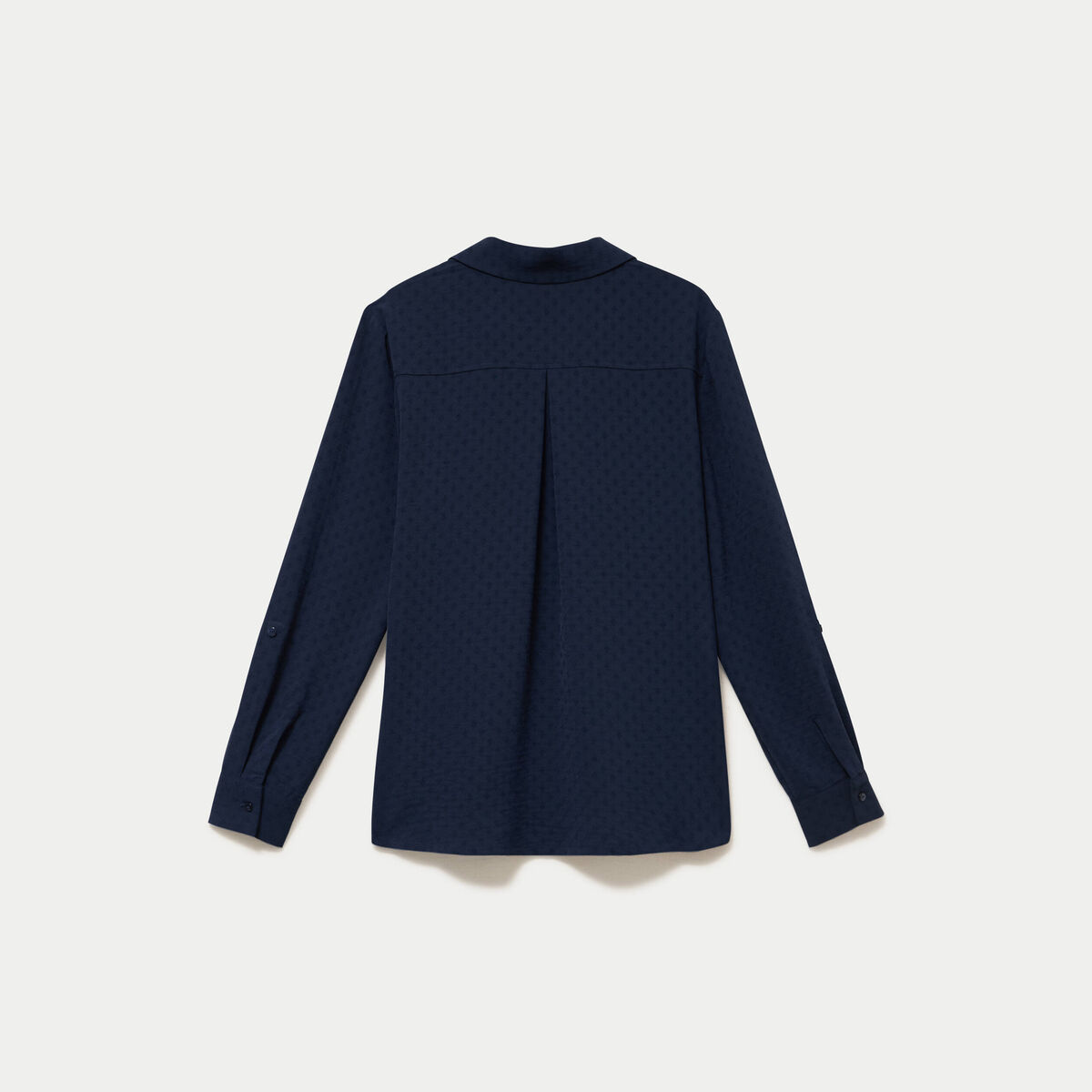 Blouse droite manches longues bleu marine femme